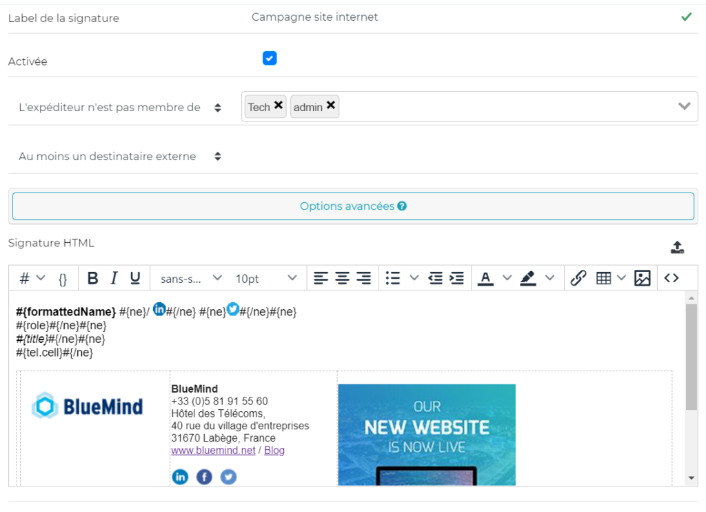 L'outil signature email de BlueMind