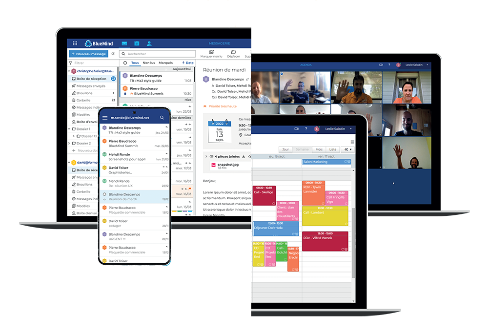 Multi écrans split screens sans Hexa - BlueMind