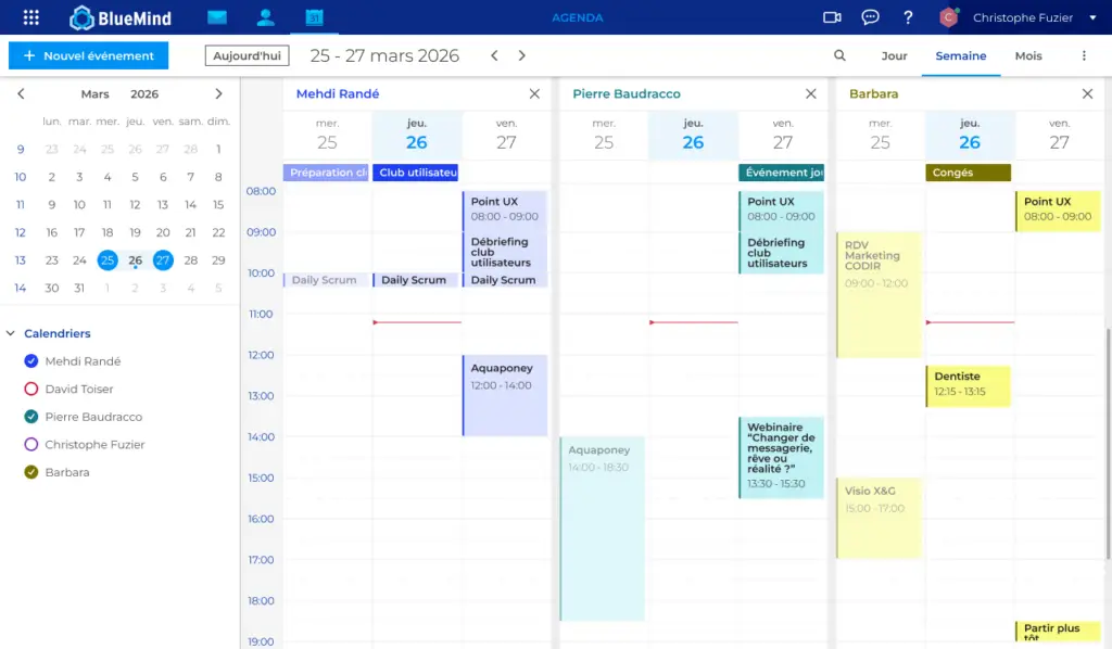 BlueMind - WIP - Calendrier fractionné